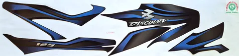 Bajaj Discover 125 Old Black Bike - Blue Sticker — DISCOVER sticker Sri Lanka